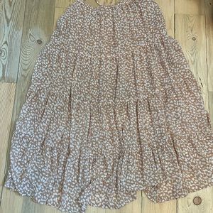 Aerie tiered cheetah print maxi skirt with drawstring size M